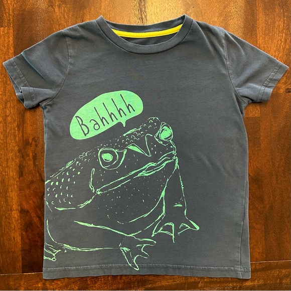 Mini Boden Size 4-5Y, Navy & Green, Frog, Short Sleeved T-Shirt, Tee - Picture 2 of 6